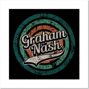 Graham Nash // Retro Circle Crack Vintage Posters and Art